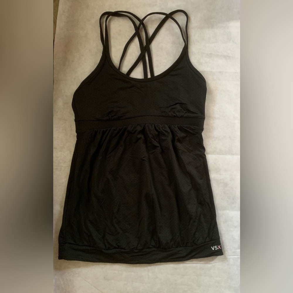 Victoria's Secret Black Strappy Active Sport Top - Picture 3 of 4